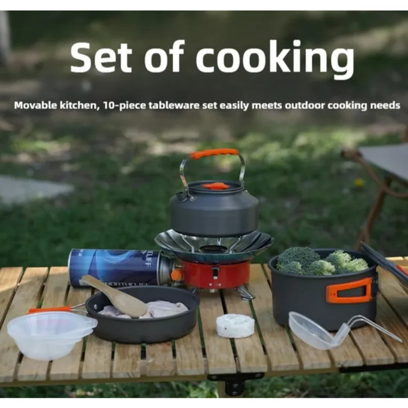 Camping Cookware Set for 1-3 Persons, Lightweight and Portable Pot and Pan with Carrying Bag, Perfect for Outdoor Camping