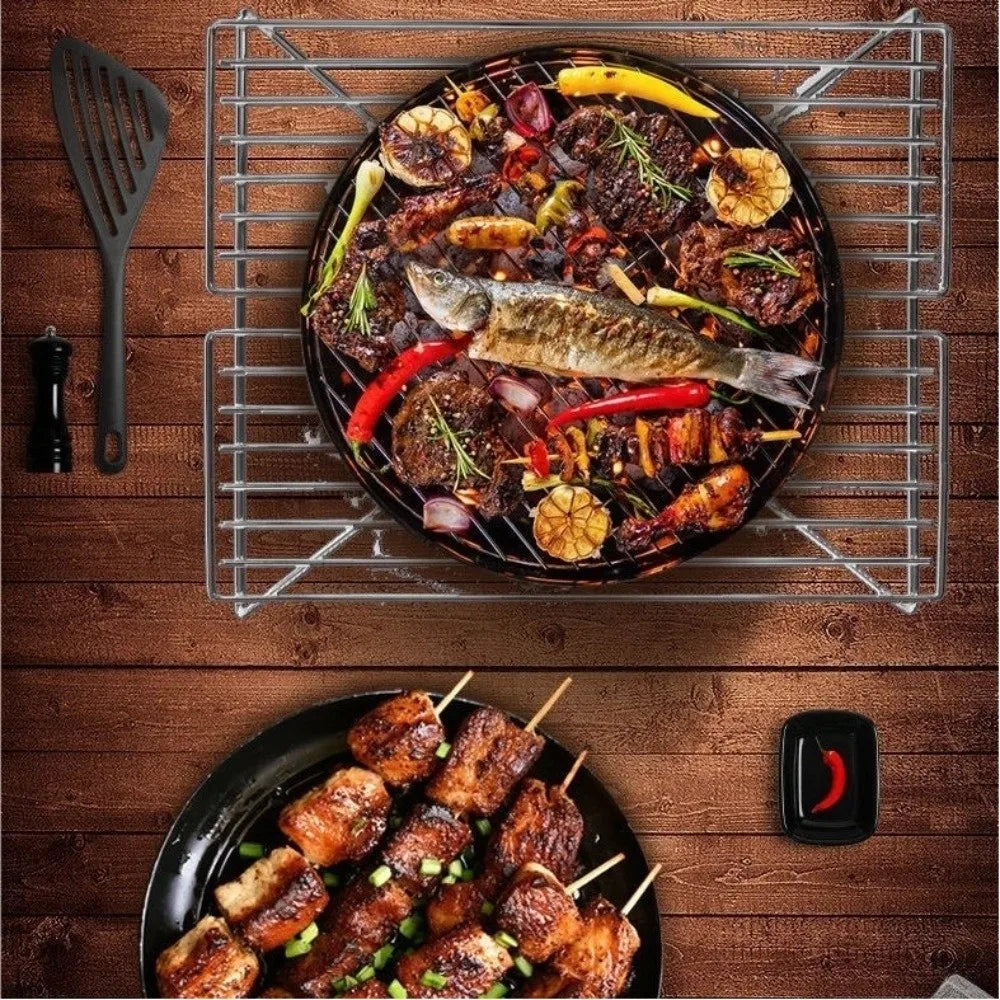on Household Stove Kitchen Barbecue Grill Outdoor Cooking Tools Single Person Serving BBQ Oven Cooking Utensils BBQ Grill