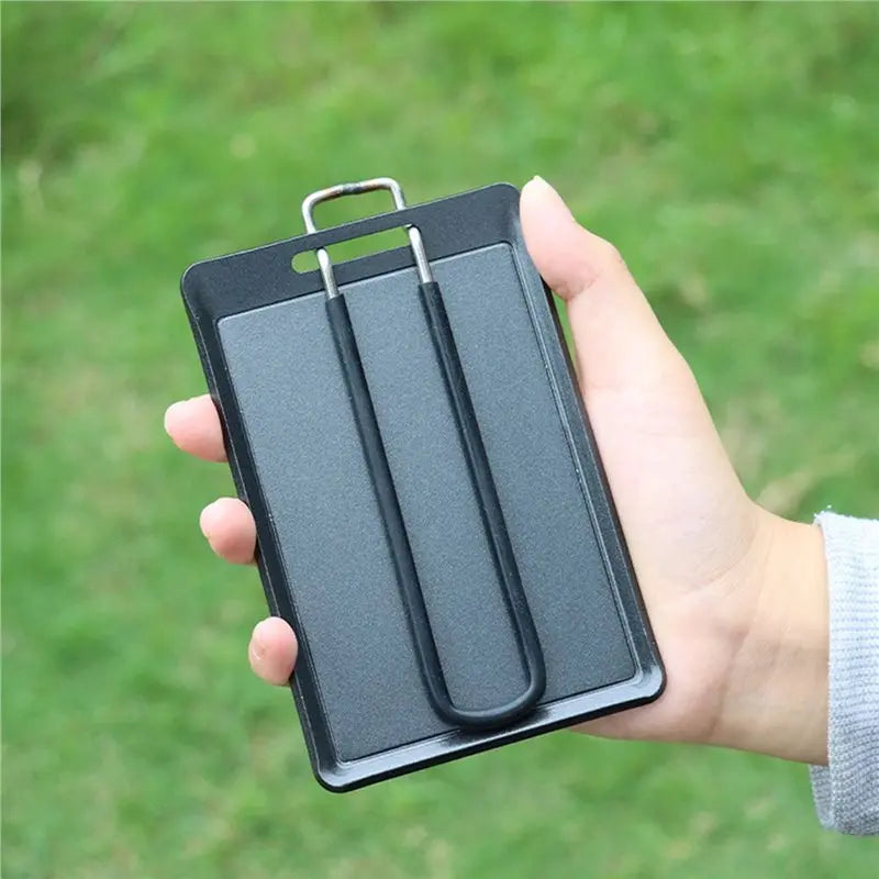 BA-Outdoor Mini Portable Grill Pan Small Camping Frying Pan Travel Hiking Picnic Camping Cookware Barbecue Tool Dish Pan